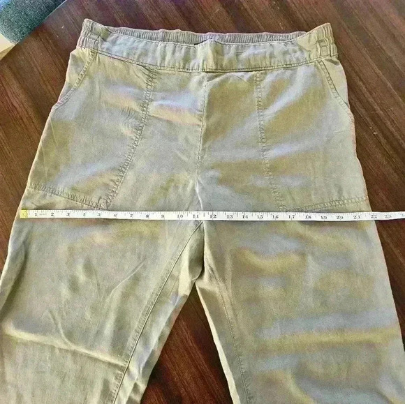 Olsen Anna Khaki Flat Front Wide Leg High Waist Pull On Trouser Sz M/10 NWOT - Picture 9 of 13